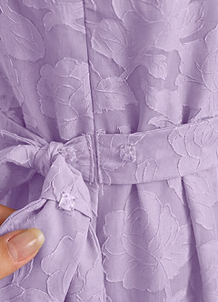 Azazie Princes Abiti da Ragazza di Fiori Abito A-Line in Burnout Floreale Plissettato Lilla image5