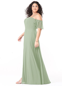 Azazie Sue Bridesmaid Dresses Dusty Sage A-Line Off the Shoulder Chiffon Convertible Dress image9
