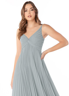Azazie Raychelle Bridesmaid Dresses Dolphin Grey A-Line V-Neck Chiffon Dress image5