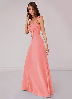 Barbie ♥ Azazie Bridesmaid Dresses Coral A-Line Sweetheart Neckline Chiffon Dress image3