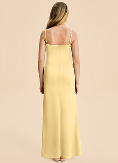 Azazie Rosalia Junior Robe Fourreau en Satin extensible Plissé Beurre image2