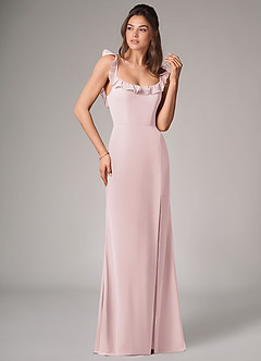 Azazie Callie Bridesmaid Dresses Blushing Pink Mermaid Side Slit Chiffon Convertible Dress image3