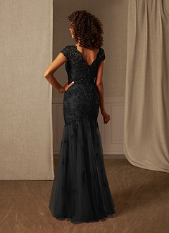 Azazie Marbella Mother of the Bride Dresses Mermaid Queen Anne Sequins Lace Floor-Length Dress image2