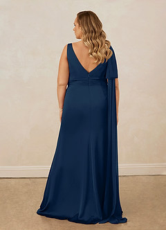 Christian Siriano Bridal for Azazie 1011 Bridesmaid Dresses Dark Navy Mermaid Bow Stretch Satin Dress image19