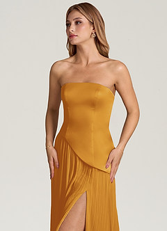Azazie Tierney Bridesmaid Dresses Butterscotch A-Line Strapless Chiffon Convertible Dress image2