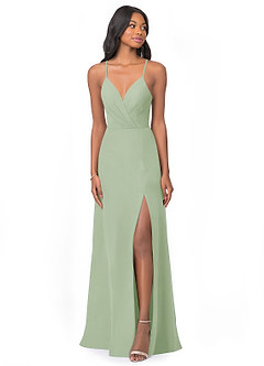 Azazie Everleigh Bridesmaid Dresses Dusty Sage A-Line Sweetheart Pleated Chiffon Dress image1
