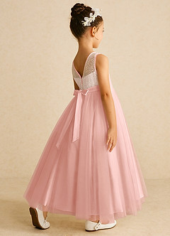 Azazie Tay Flower Girl Dresses Rosette A-Line Sequins Tulle Dress image5