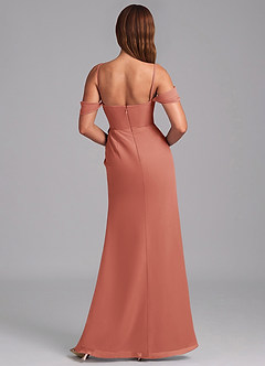 Azazie Johana Jurken voor bruidsmeisjes Converteerbaar Jurk van Chiffon met Zeemeermin Off the Shoulder Merlot image2