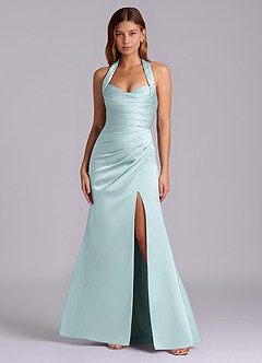 Azazie Destiny Robes de demoiselle d'honneur Robe Sirène en Satin extensible Encolure en Forme de Cœur Verre De Mer image4