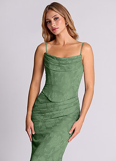 Azazie Sorrel Bridesmaid Dresses Eucalyptus Mermaid Corset Floral Burnout Convertible Dress image7