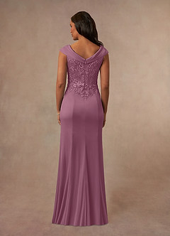 Azazie Calathea Mother of the Bride Dresses Vintage Mauve A-Line Lace Dress image3