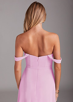 Azazie Aaron Final Sale Candy Pink A-Line Off the Shoulder Chiffon Convertible Dress image8