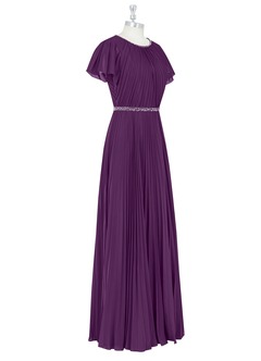 Azazie Kara Modest Bridesmaid Dresses A-Line Pleated Chiffon Floor-Length Dress image9