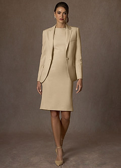 Kennedy Champagne Structured Stretch Jacket and Dress Suit Set