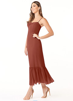Azazie Justina Bridesmaid Dresses Auburn A-Line Sweetheart Neckline Chiffon Dress image3