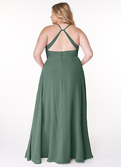 Azazie Davis Bridesmaid Dresses Sea Moss A-Line V-Neck Chiffon Dress image7
