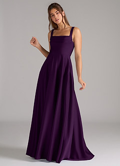 Azazie Shaude Robes de demoiselle d'honneur Robe Trapèze en Satin extensible Plissée Grain De Raisin image5