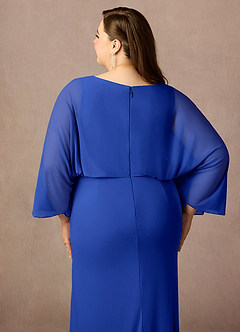 Azazie Ysabella vestidos de madre de la novia Vestido de Azul Real de Malla de Sirena con Plisado image11