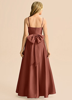 Azazie Rumi Junior Klä av A-Line i Stretch Satin Plisserad image2