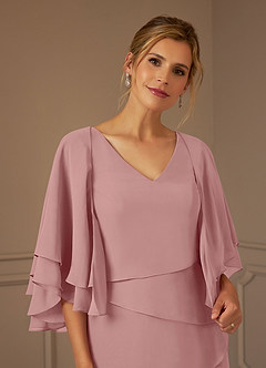 Azazie OHara Mother of the Bride Dresses Dusty Rose A-Line V-Neck Chiffon Dress image6