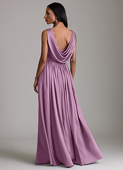 Azazie Novi Bridesmaid Dresses Wisteria A-Line with Pockets Stretch Satin Dress image2