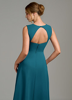 Azazie Gwendolyn Brautjungfernkleider Eine Linie Herzausschnitt Chiffon Kleid Tintenblau image2