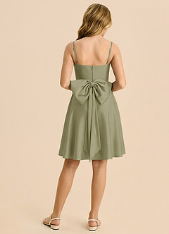 Azazie Bear Junior Pistachio A-Line Sweetheart Neckline Stretch Satin Dress image2