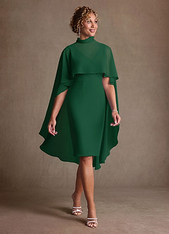 Azazie Irna Klänningar till brudens mor Klä Kolumn i Chiffong Mörkgrön image1