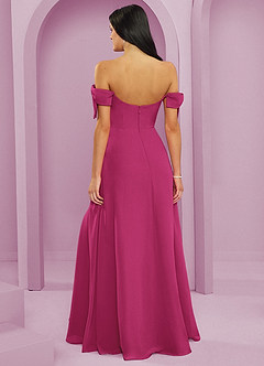 Barbie ♥ Azazie Bridesmaid Dresses Barbie Pink A-Line Off the Shoulder Chiffon Convertible Dress image2