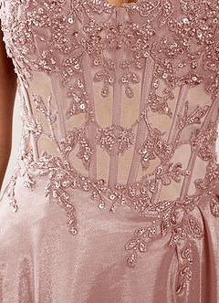 Isoldemark Pink Beading Sequin Embroidery Satin Prom Dress image7