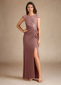 Azazie Santa Clarita Mother of the Bride Dresses Dusty Rose Mermaid Sequins Stretch Crepe Dress image7