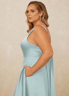 Christian Siriano Bridal for Azazie 1001 Bridesmaid Dresses Mist A-Line Sweetheart Neckline Stretch Satin Dress image13