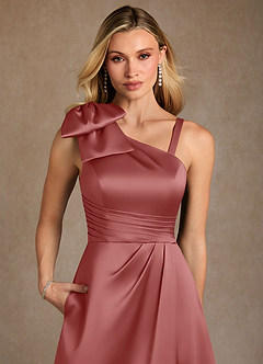 Azazie Easton Kleider für die Brautmutter A-Linie One-Shoulder Stretch-Satin Kleid Antike Rose image5