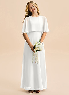 Azazie Maris Junior Vestido Blanco de Gasa de Corte en A image5