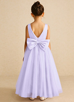 Azazie Pumpkin Flower Girl Dresses Lilac A-Line Convertible Tulle Dress image6
