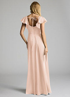 Azazie Bondi Bridesmaid Dresses Blushing Pink A-Line Bow Stretch Satin Dress image4