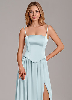 Azazie Cadence Brautjungfernkleider Wandelbar A-Linie Korsett Stretch-Satin Kleid Nebel image2