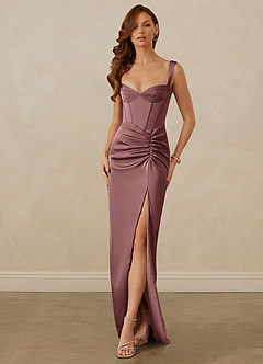 Christian Siriano Bridal for Azazie 1017 Bridesmaid Dresses Vintage Mauve Sheath Sweetheart Neckline Stretch Satin Dress image1
