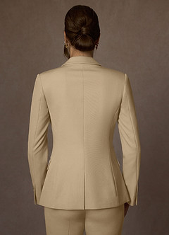 front Kennedy Champagne Structured Stretch Pants Suit