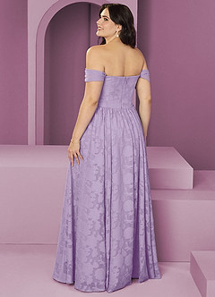 Barbie ♥ Azazie Bridesmaid Dresses Lilac A-Line Off the Shoulder Floral Burnout Convertible Dress image8