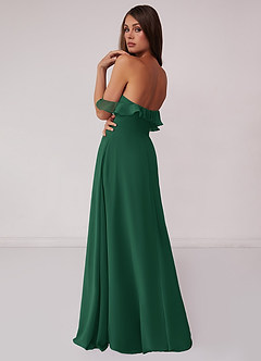 Barbie ♥ Azazie Final Sale Dark Green A-Line Off the Shoulder Chiffon Convertible Dress image2