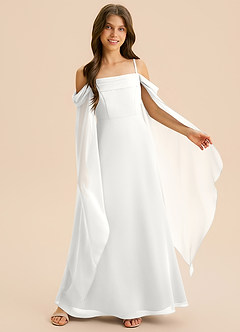 Azazie Moana Junior Klä av A-Line i Chiffong Plisserad image4