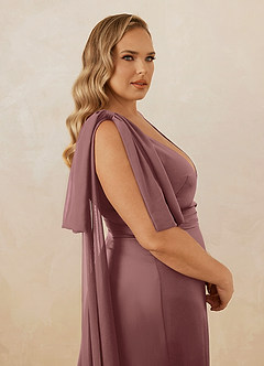 Christian Siriano Bridal for Azazie 1011 Bridesmaid Dresses Vintage Mauve Mermaid Bow Stretch Satin Dress image18