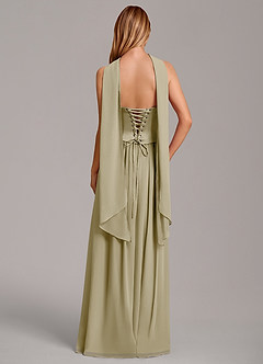 Azazie Cadence Bridesmaid Dresses Moss Green A-Line Corset Stretch Satin Convertible Dress image4