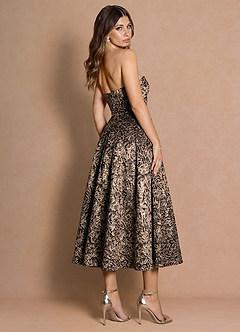 Valeri Ebony Gold Midi Dress image2