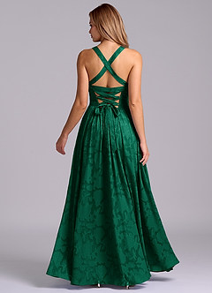 Azazie Francis Abiti da Damigella Abito A-Line in Burnout Floreale Corsetto Smeraldo image6