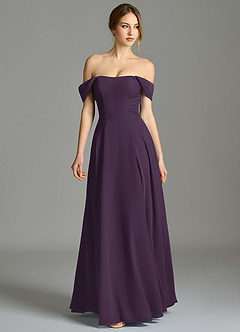 Azazie Oasis Bridesmaid Dresses Plum A-Line with Pockets Chiffon Dress image5