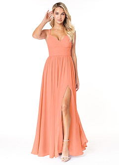 Azazie Chanel Bridesmaid Dresses Sunset A-Line Pleated Chiffon Dress image1