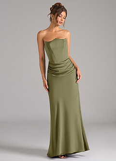 Azazie Debby Bridesmaid Dresses Pistachio Mermaid Strapless Stretch Satin Convertible Dress image3