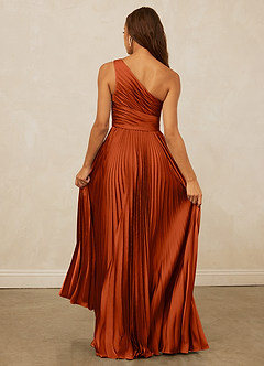 Christian Siriano Bridal for Azazie 1008 Bridesmaid Dresses Paprika A-Line One Shoulder Stretch Satin Dress image7